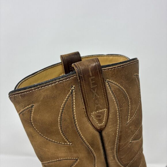 VTG 70s Texas Boot Co Boots, Two Tone Brown Suede & Leather Size 9D, Style 6966 main image 5